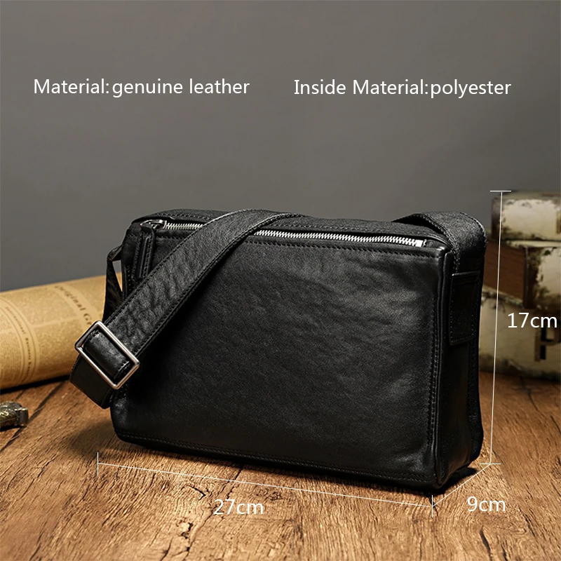 Original Leather Men's Messenger Bag Fashion Men's Shoulder Bags Genuine Leather Casual Boys Crossbody Bags Male Bag