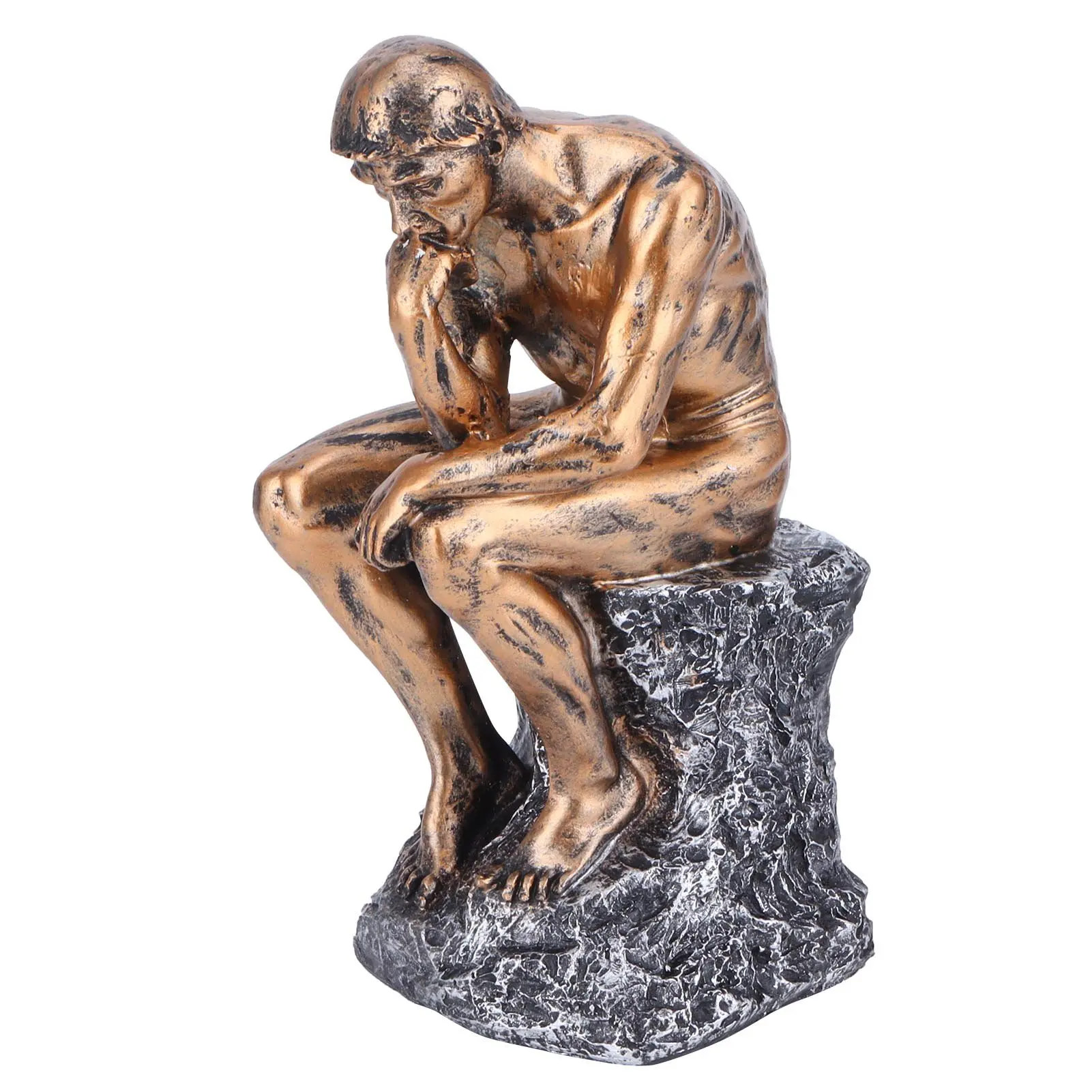 Thinker Statue European Style Resin Character Sculpture Home Office Bookshelf Ornament