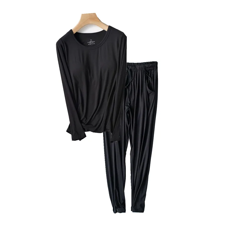 

Весенне-осенние женские повседневные пижамные комплекты, женские удобные пижамные комплекты, женская мягкая модальная одежда для сна, костюм с длинными рукавами, домашняя одежда