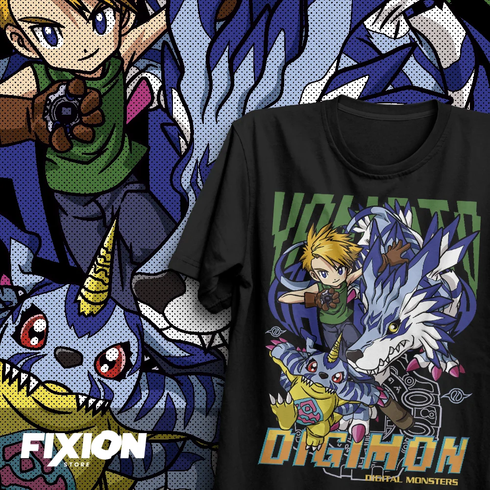 Digimon – Matt y Gabumon Anime Merch Shirt Japanese Manga Unisex 100%Short Sleeves T-Shirt