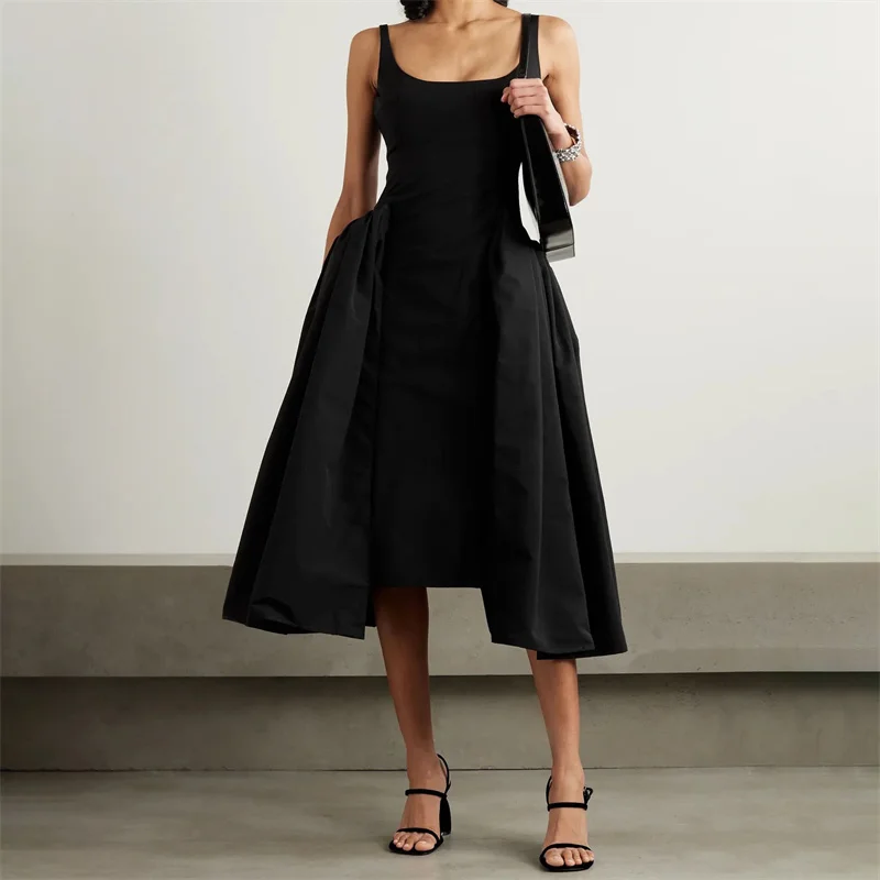 

fashion summer dresses 2024 New High quality suspender long dress Pleated slim fit sleeveless dress y2k Backless Party dresses