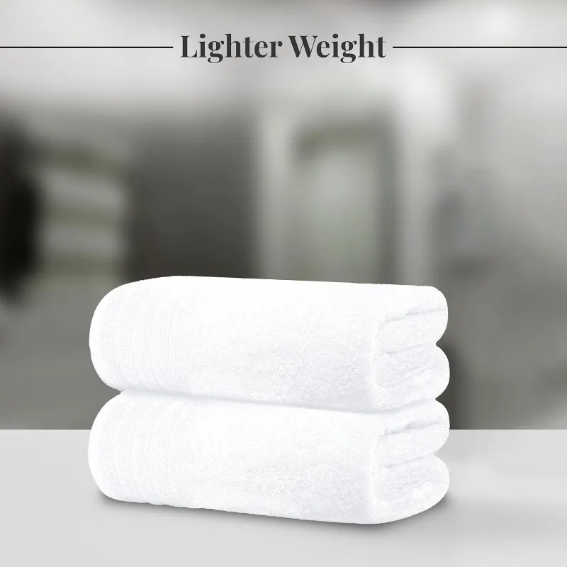 Pack of 4 Extra Large Bath Towels 30 x 60 Inches, 100% Cotton, Larger & Lighter Weight, Quicker to Dry, Super Soft and Absorbent