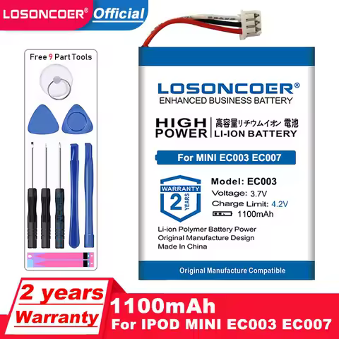 Battery For iPOD MINI EC003 EC007 M9801 M9802 M9804 M9805 M9806 M9807 W065 A1051 4GB 6GB MP3/4 1st 2nd Gen