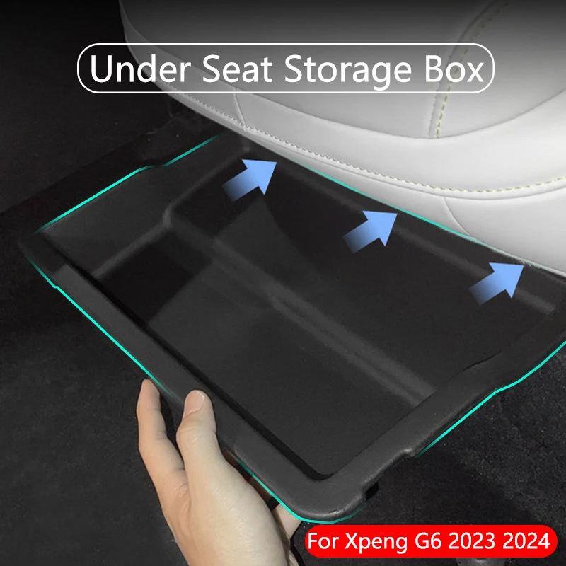 

For Xpeng G6 2023 2024 Under Seat Storage Box Seat Storage Driver Passenger Container Miscellaneous Storage Box Accessories