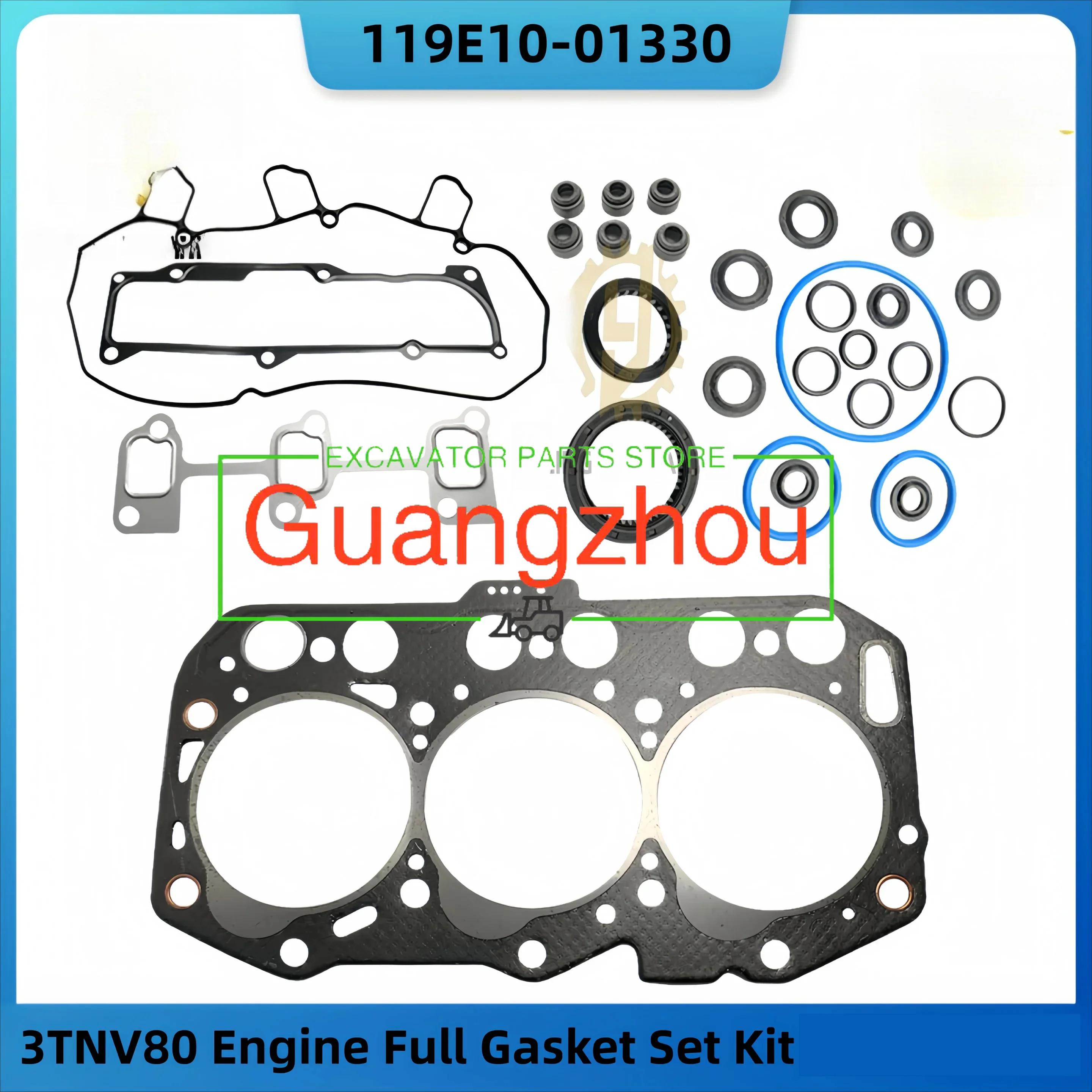 3TNV80 Full Gasket Set Kit For 3TNV80 Engine Tractor For 26G Excavator 119E10-01330 119E1001330