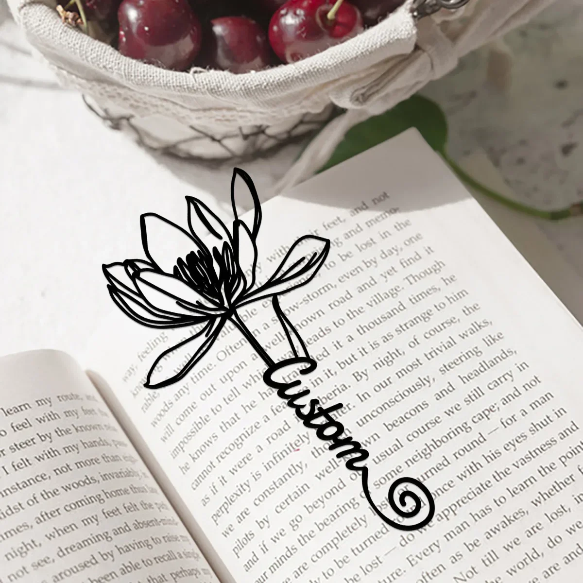 Custom - Bookmark, Book Lover Gift, Water Lily Bookmark, Back To School Gift, Teacher Gift, Unique Bookmark