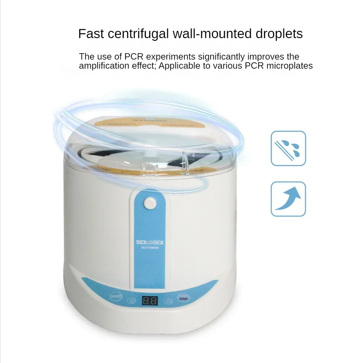 SCILOGEX SCI-CF2800M لوحة فتحة الطرد المركزي Micropore تصميم سريع الطرد المركزي تجارب قطرة PCR المثبتة على الحائط