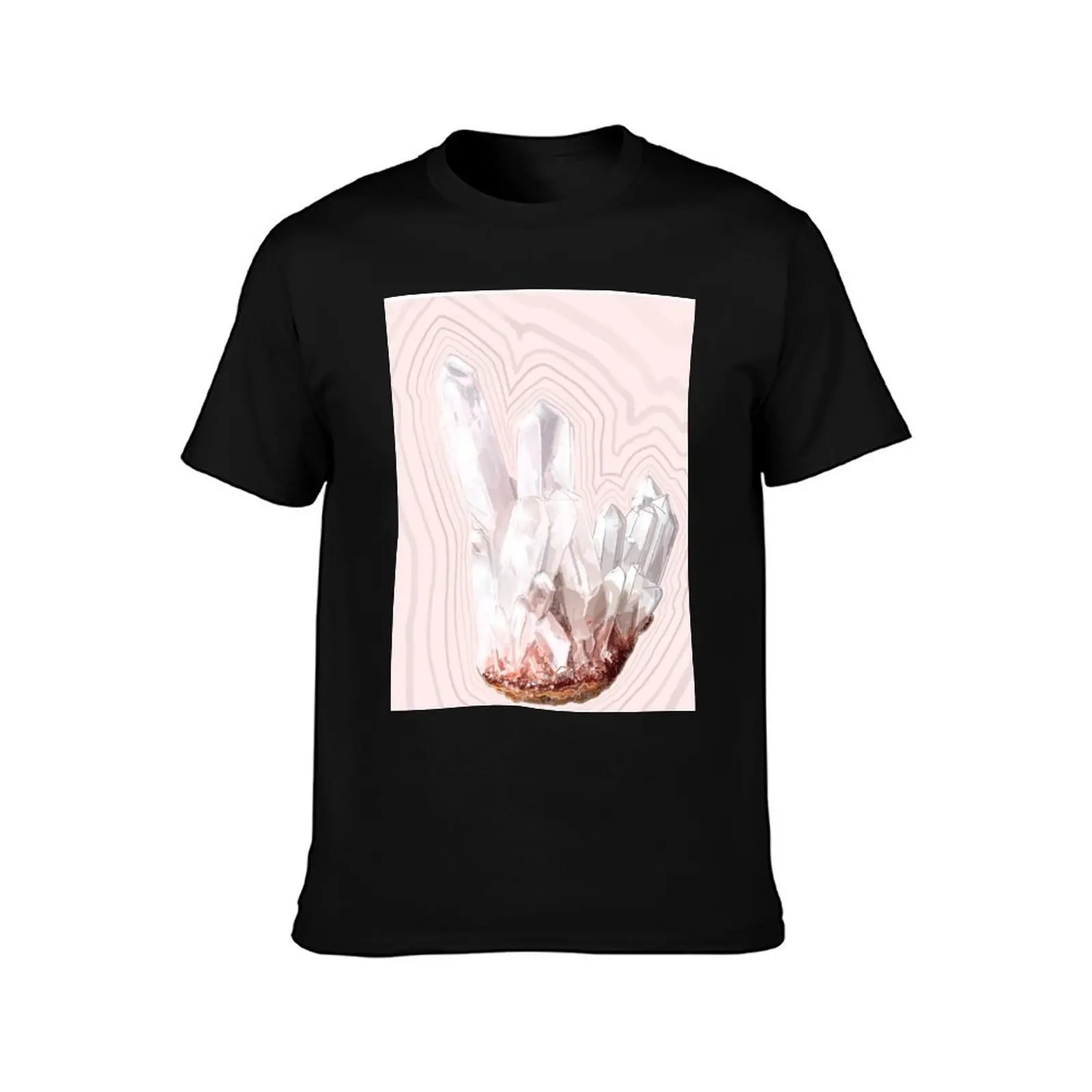 Rose Quartz Crystal T-Shirt Work Comfort for Men T-Shirt