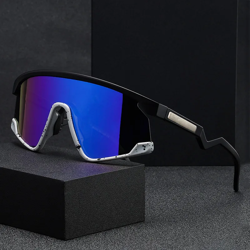 Half Frame Cycling Sunglasses Men Brand Design Mirror Cycling Glasses Accessories UV400 Oculos Oversized Sports Sunglasses Male