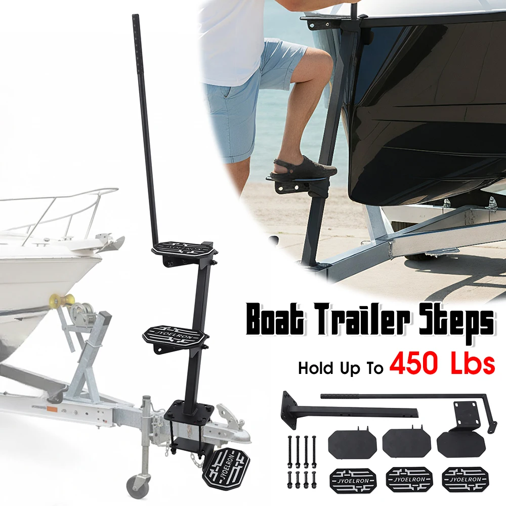 

Трехступенчатые усиленные ступеньки для лодочного прицепа с ручкой безопасности и противоскользящей поверхностью, универсальные, подходят для ступенек прицепов, запатентовано (в ожидании патента)