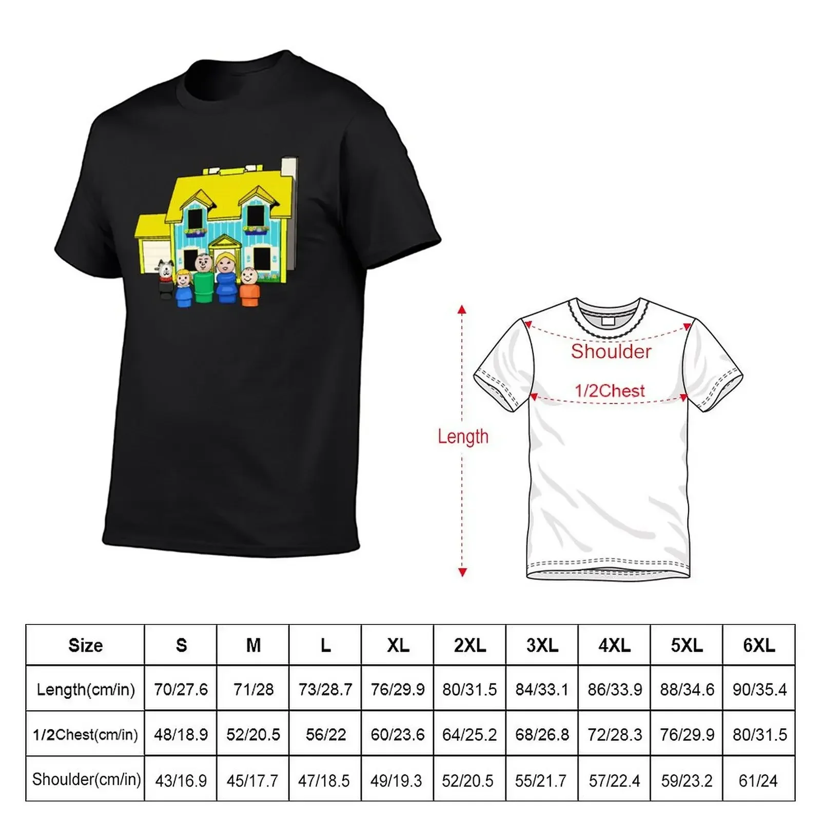 Fisher Price Little People Family With Yellow House T-Shirt vintage anime shirt summer top men t shirts high quality