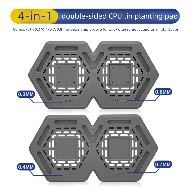 両面磁気錫パッド高温耐性シリコン修理マット CPU/IC リボール用放熱穴付き
