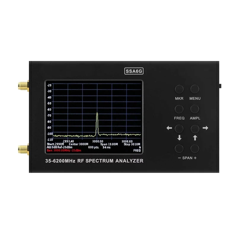 The Newhamgeek SSA6G 35Mhz-6200Mhz RF Spectrum Analyzer RF Multimeter Spectrum Explorer With Touch Screen HT6 Antenna