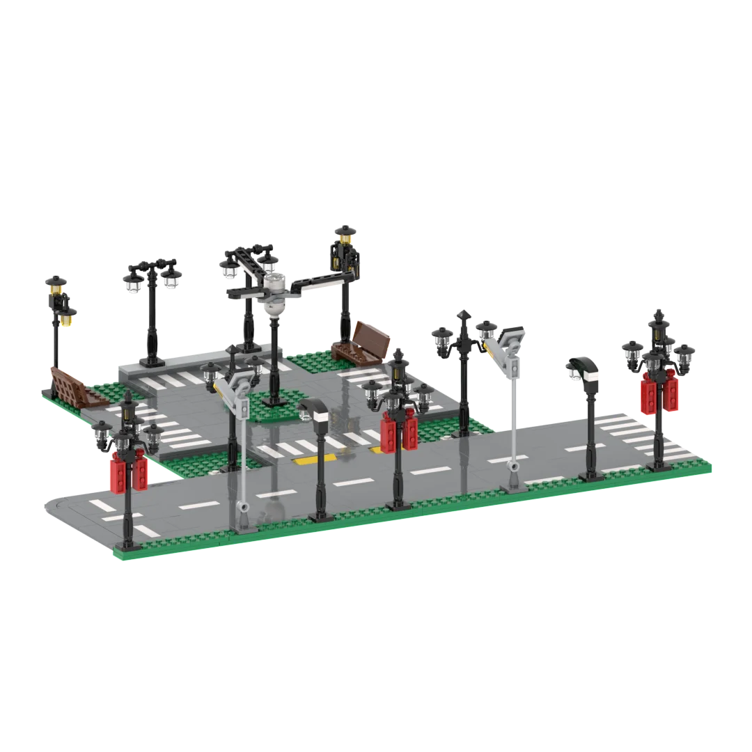 مجموعة إضاءة الشوارع على شكل شخصيات المدينة ، قطع غيار MOC نموذج لألعاب الأطفال #5