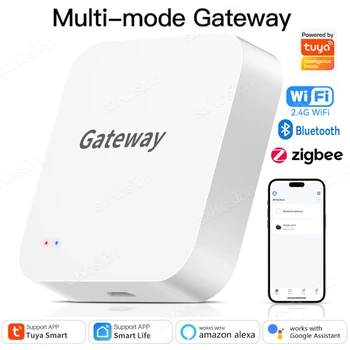 Tuya-zigbee Bluetoothゲートウェイハブ、マルチモード、ワイヤレス、スマートホームオートメーション、アプリリモート、ブリッジコントロール、alexa、Googleで動作