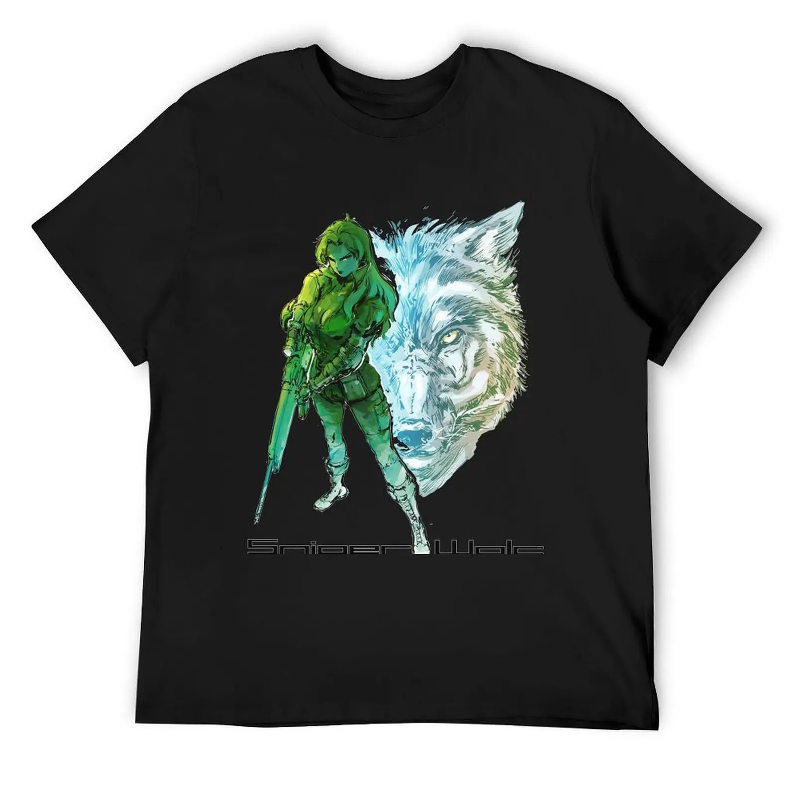 Metal gear solid sniper wolf T-Shirt vintage t shirts cotton graphic tees animal prinfor boys tee shirts for men