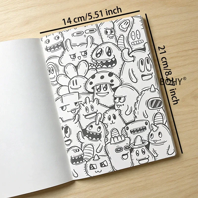 1 Fun Monster Sketching and Coloring Book, Total 22 Pages, Adult Home Graffiti Decompression, Coloring To Release Imagination