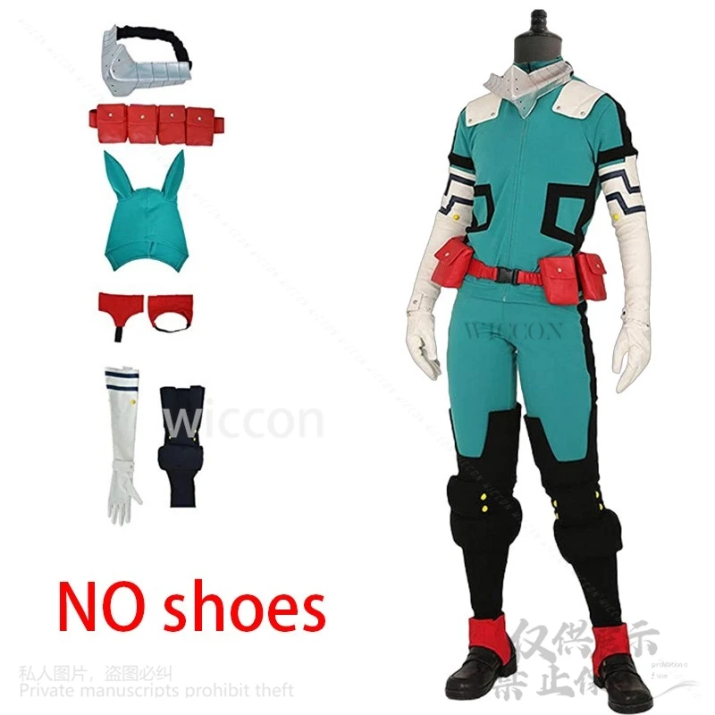 Anime meu midoriya herói izuku academia deku cosplay traje uniforme batalha terno saco peruca conjunto cabelo festa de halloween cos roleplay