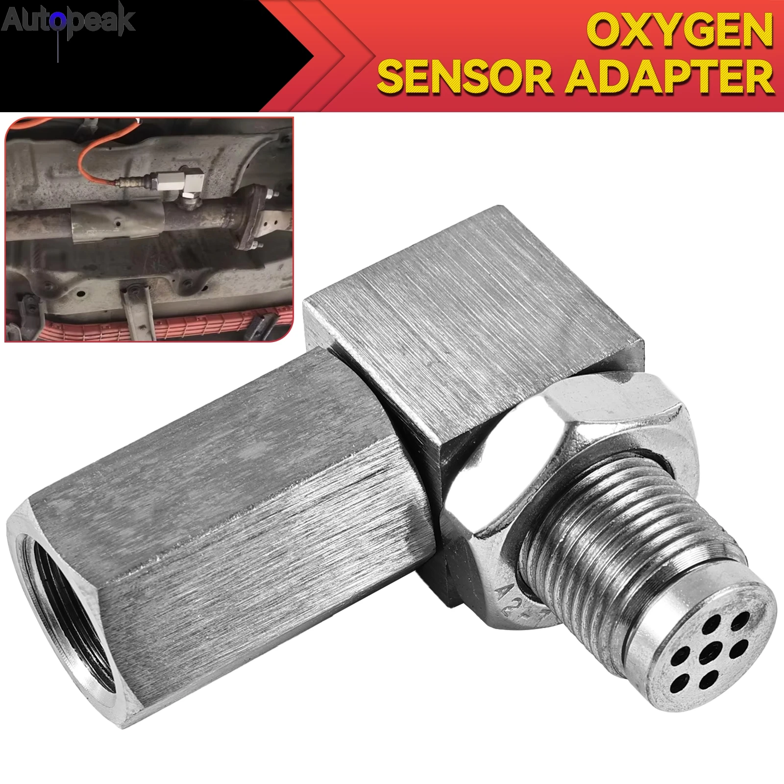 Universal O2 Oxygen Sensor Spacer Adapter 02 Bung Extension Catalytic Converter Oxygen Sensor Extender 90 Degree P0420 P0430 New