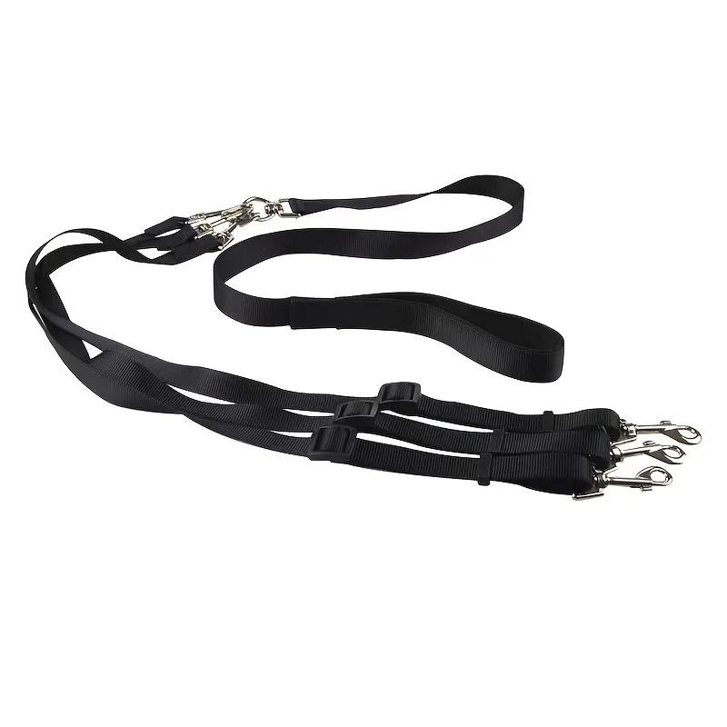 Robuste 3-in-1-Hundeleine aus Nylon mit gepolstertem Griff für Spaziergänge im Freien, Autoreisen, Wandern und Camping – Drei-Wege-Haustierleine – Detail 10