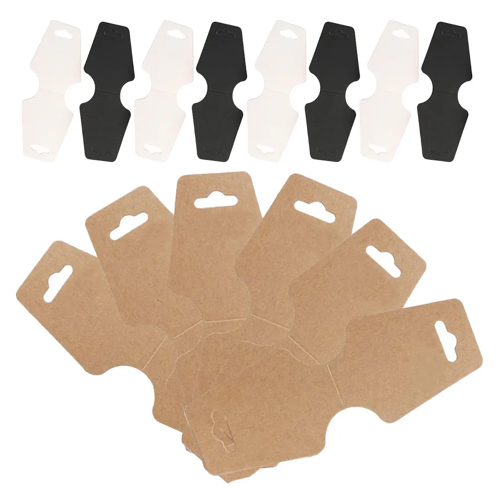 

150Pcs Jewelry Packaging Cards Blank Thick Paper Foldover Bracelet Necklace Display Tags Selling Hang Holders for Retail Display