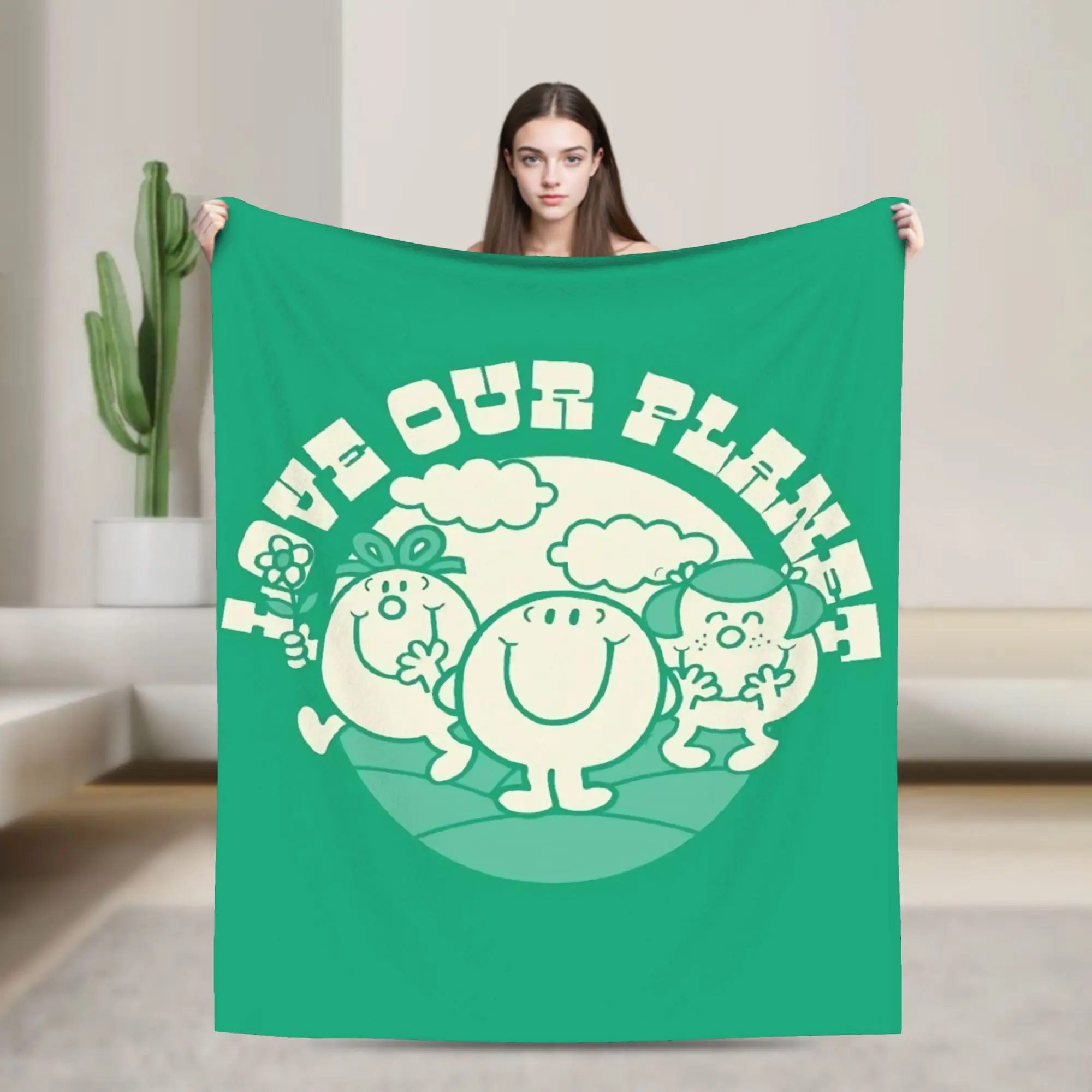 M-Mr M-Men L-Little M-Miss LOVE OUR PLANET Blanket Coral Fleece Plush Portable Ultra-Soft Throw Blanket for Sofa Couch Rug Piece