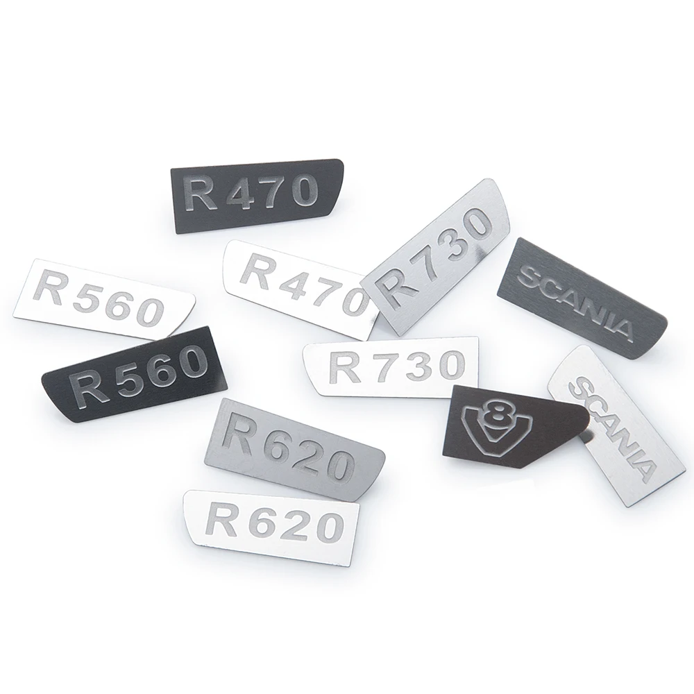 Simulierte Dekorationswerkzeuge im Maßstab 1:14, Logo-Aufkleber, rutschfeste Platten, Ansauggitter, Türscharnier für Tamiya LKW-Traktor, DIY-Teile – Detail 6