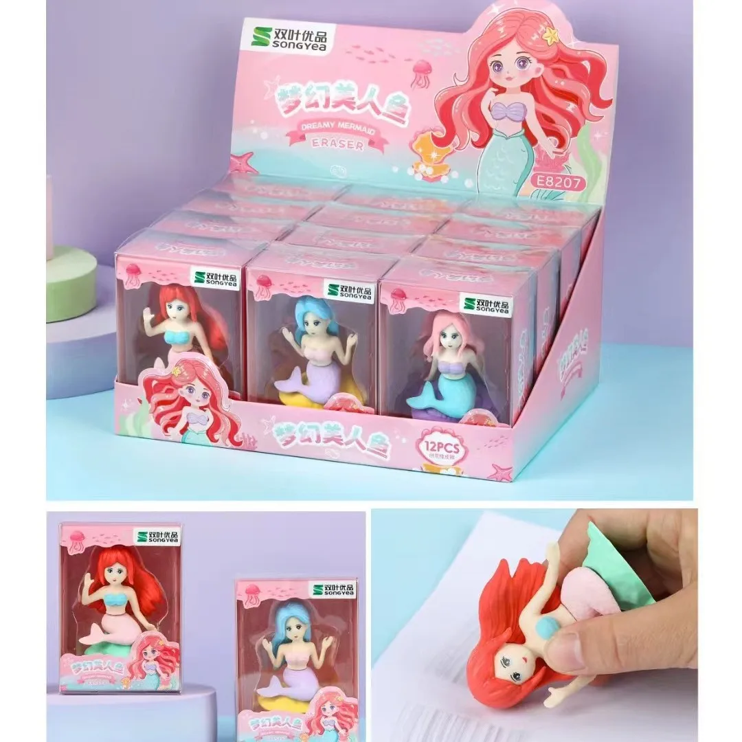 

Cute Mermaid Princess Cartoon Assembly Eraser Shape Cute Eraser Detachable Assembly Eraser