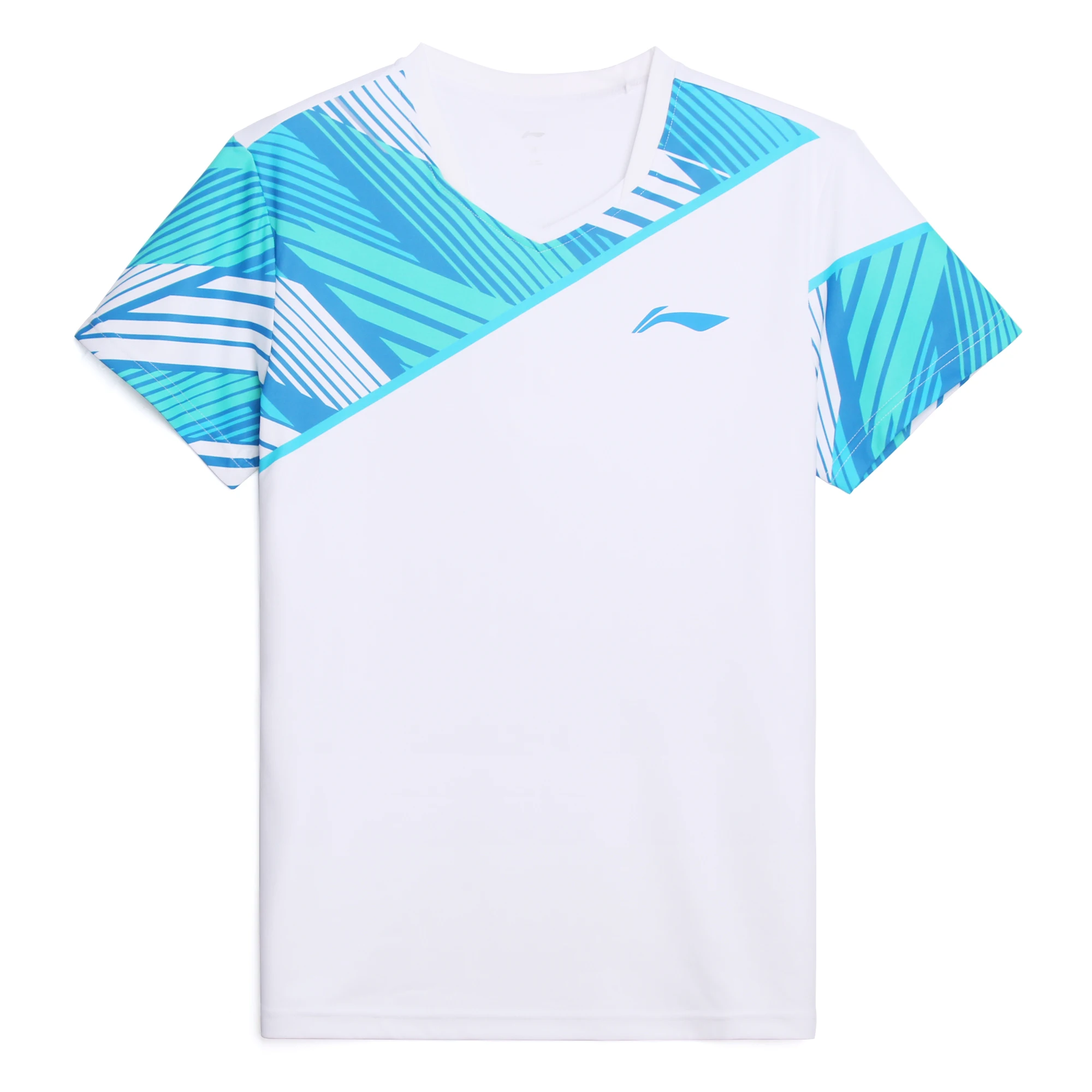 Li-ning Männer Badminton Trikot T-Shirt an trockener Basis atmungsaktives 100% Polyester Futter bequeme reguläre Passform Sport T-Shirts aayu153