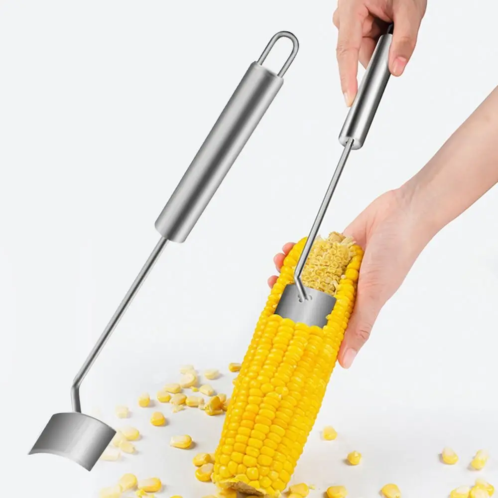 New Stainless Steel Corn Cob Peeler Planer Tool with Ergonomic Handle Corn Stripper Quick Removing Corn Kernel Removing