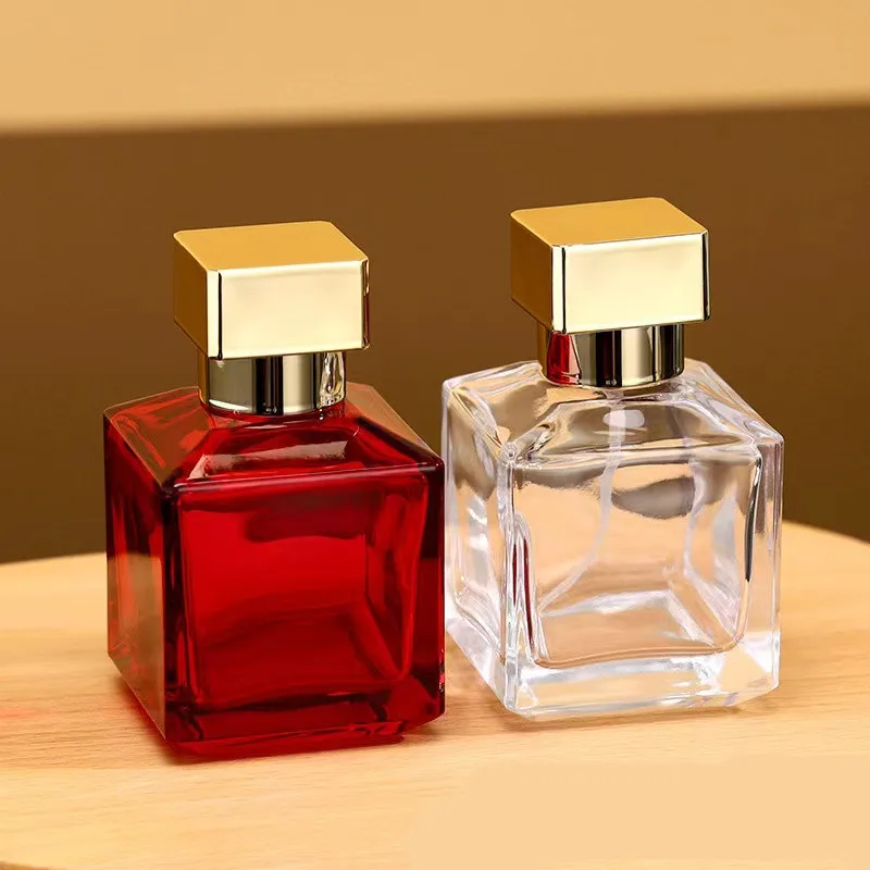 

50ml Clear Glass Perfume Bottles Spray Bottles Empty Square Bottles Transparent Perfume Bottle Travel Essentials