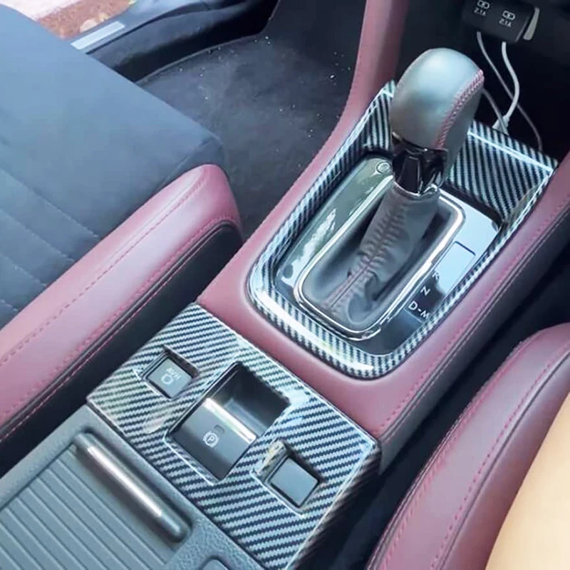 New High Quality For Subaru WRX STi 2014-2021, Levorg 2014-2019 Carbon Style Automatic Gear Shift Box Gearbox Handbrake Cover Tr