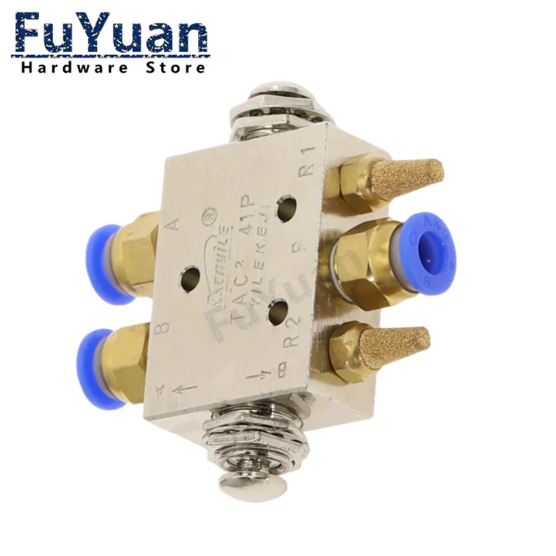 Reset Pneumatic Mechanical Exhaust Valve TAC2-41PP 2 Position 5 Way 1/8 Thread Spring Return Button Switch Fittings for Pneumati