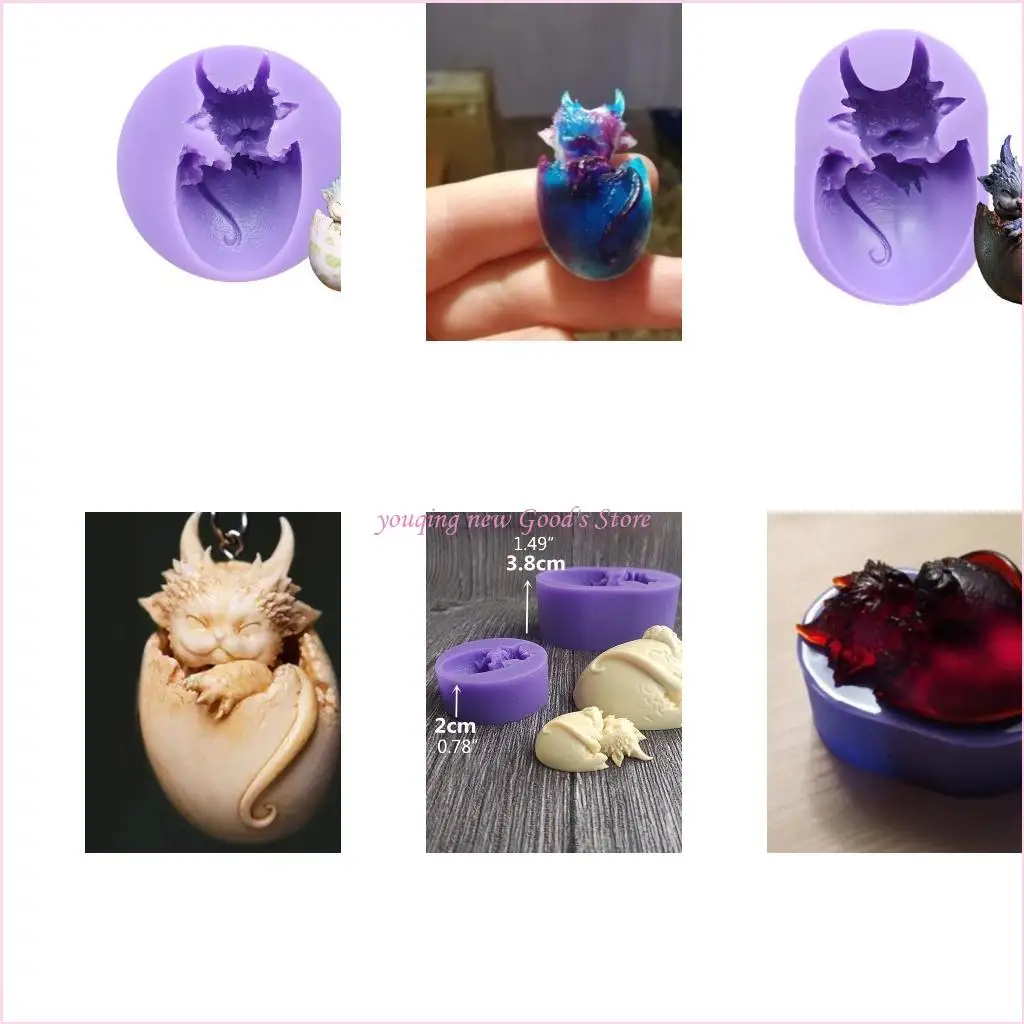 

57QA Small Large Dragon-shaped Silicone Molds for Ideal for Halloween Easter Cake Dec
