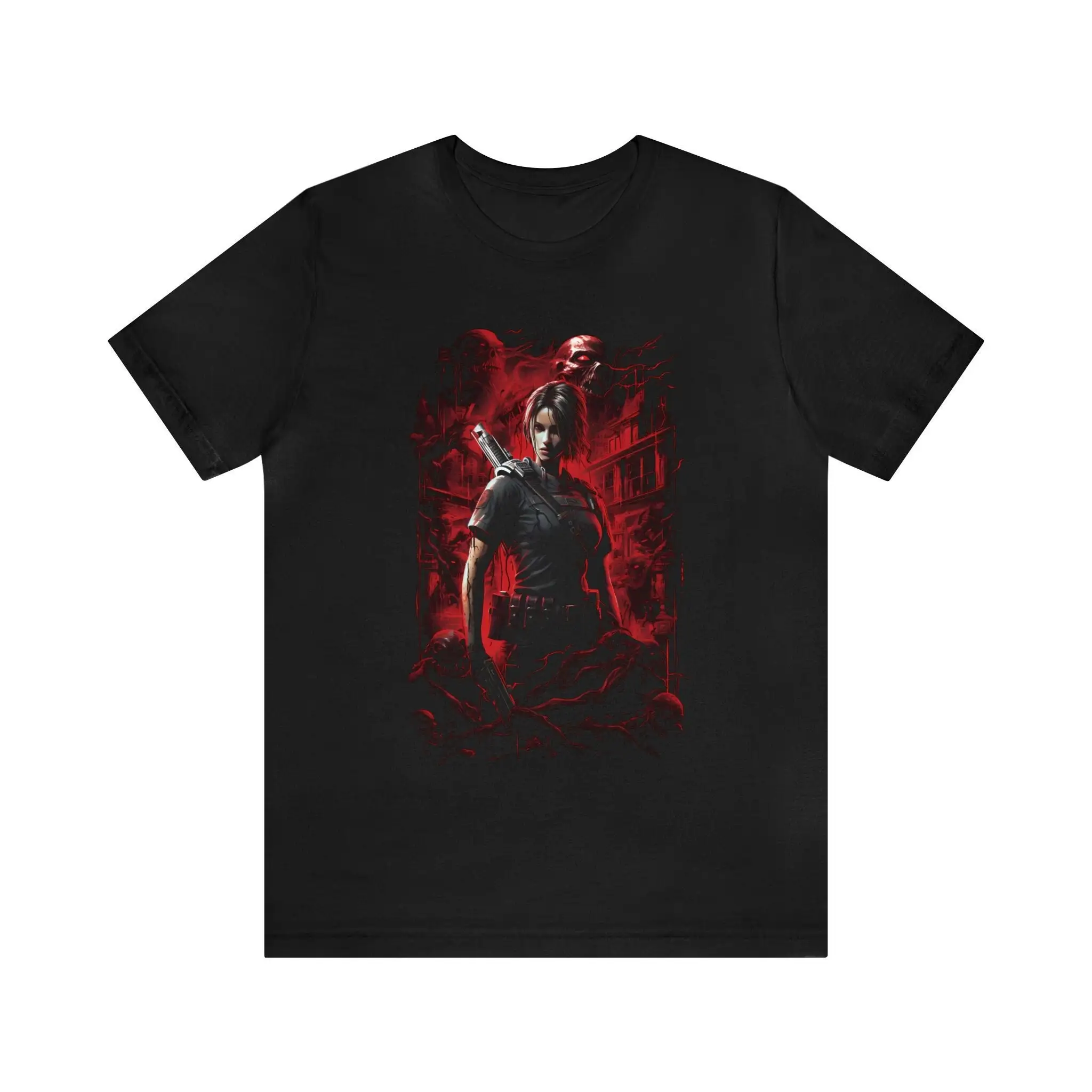 

Zombie Survival Horror Gamer T Shirt Bella Canvas 3001 T shirt Unisex Jersey Short Sleeve Tee