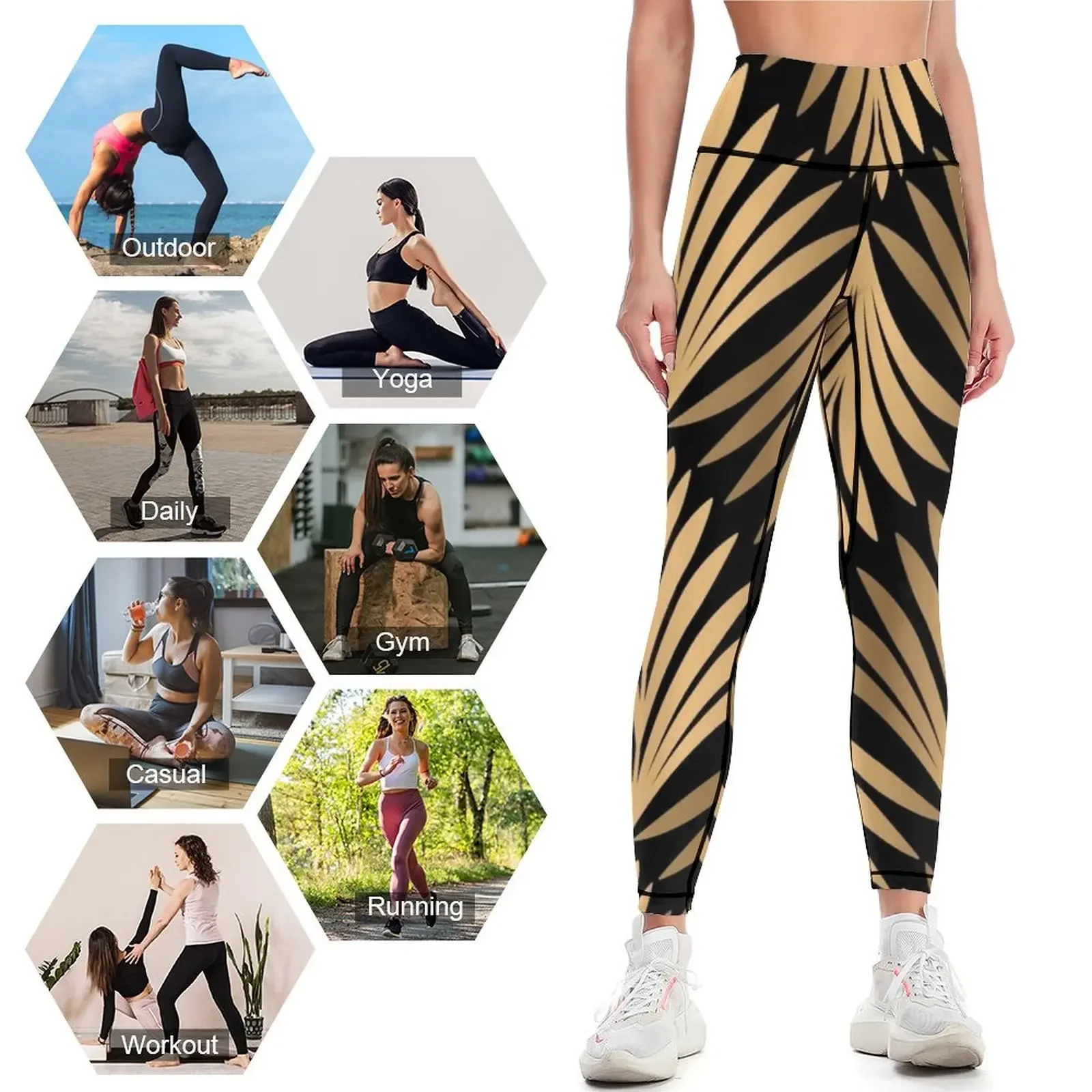 ART DECO PATTERN Leggings Women's sports sport legging Fitness clothing gym clothing Womens Leggings