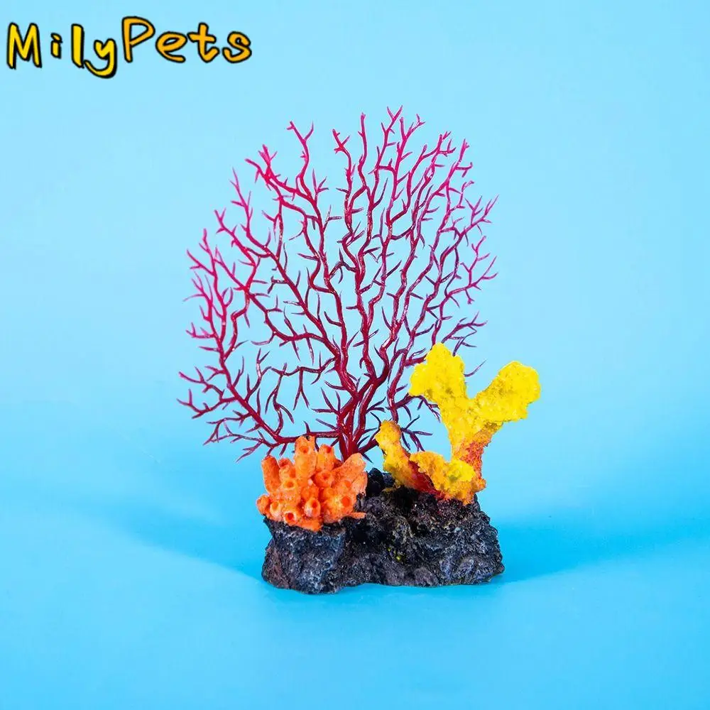 

Resin Aquarium Coral Reef Ornaments Handicraft Artificial Fish Tank Landscape Decoration Creative Colorful Aquatic Plants