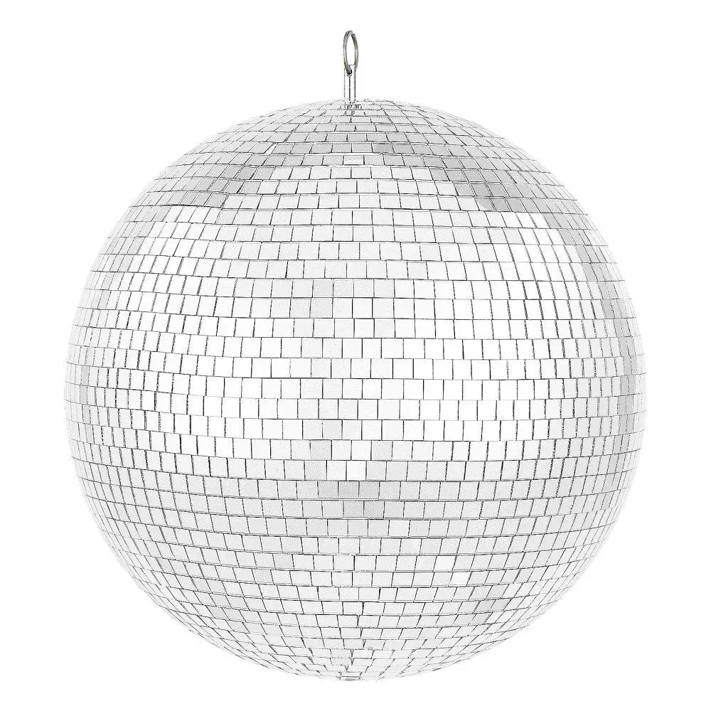

Reflective Silver 16 Inch Large Party Disco Ball with Hanging Ring for Dance Floor Events and Home Decor