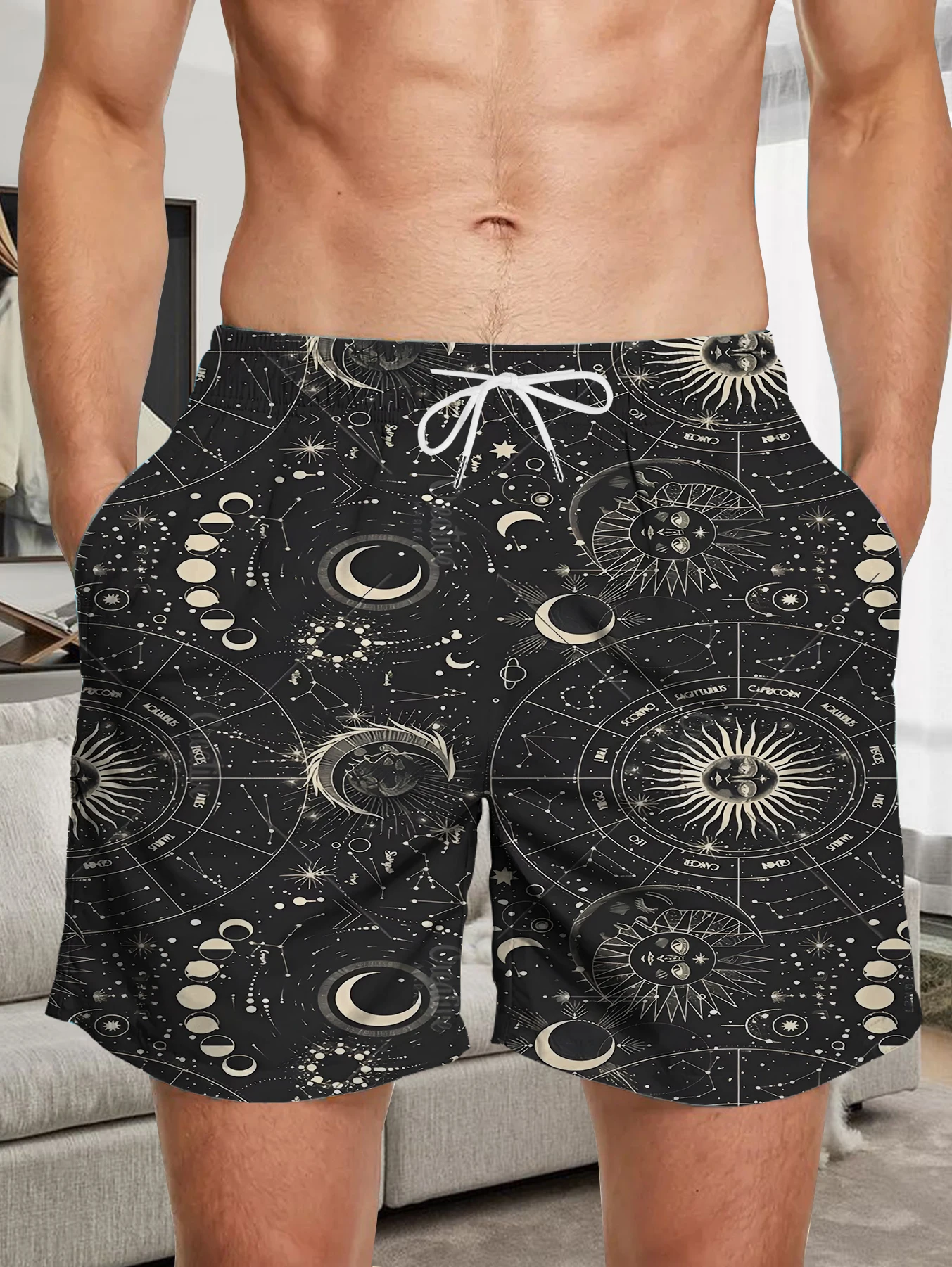 

Fashion Digital Full Print Beach Pants Men Lightweight Quick Dry Casual Shorts