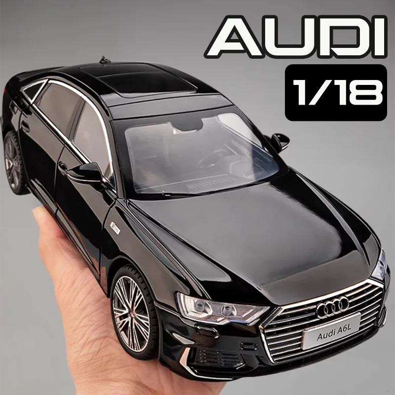 1:18 Audi A6L Diecast Metal Car Model with Sound & Light