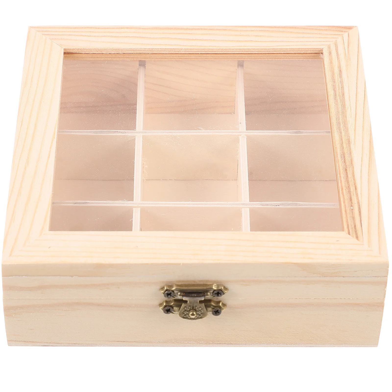 

Tea Organizer Box Storage Container for Bags Holder and Herbal Teas Coffee Cups with Lids Wooden