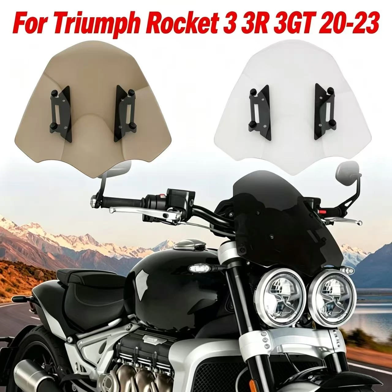 

Motorcycle Windscreen Windshield Wind Deflector For Trirumph rocket 3 3R GT 2020 2021 2022 2023