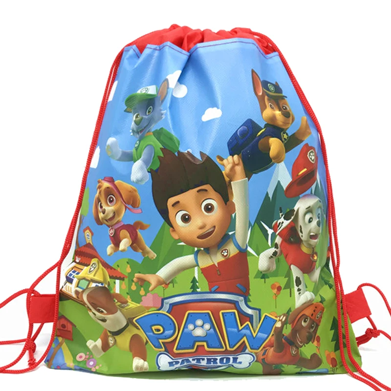 TAKARA TOMY Paw Patrol Geschenktüte, Vliesstoff, für Kinder, Jungen, Geburtstag, Party, Geschenk, Einkaufstasche, Kordelzug, Rucksack, Festival, Weihnachten, Partyzubehör 3