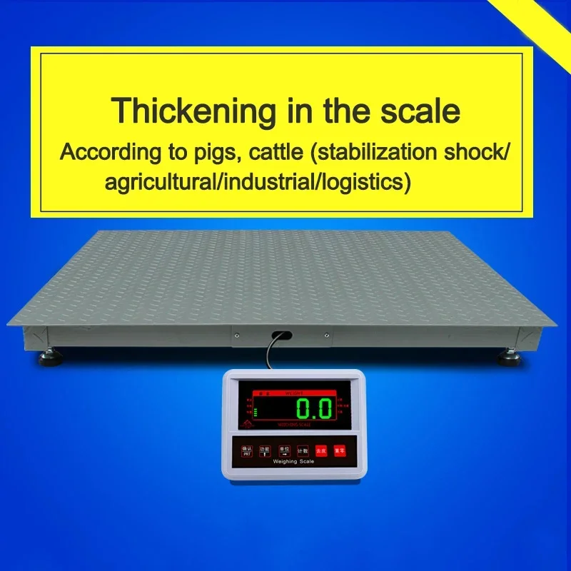 1x1M 3 Tons Industrial Digital Scale Commercial Electronic Weighing High Precision Weighbridge For Livestock Weighing Anti Shake