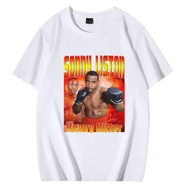 Sonny Liston Vintage Boxing T-Shirt Boxing Fan Gifts Shirt Unisex Casual short sleeve T shirts Man women ' s Cotton Tee shirt