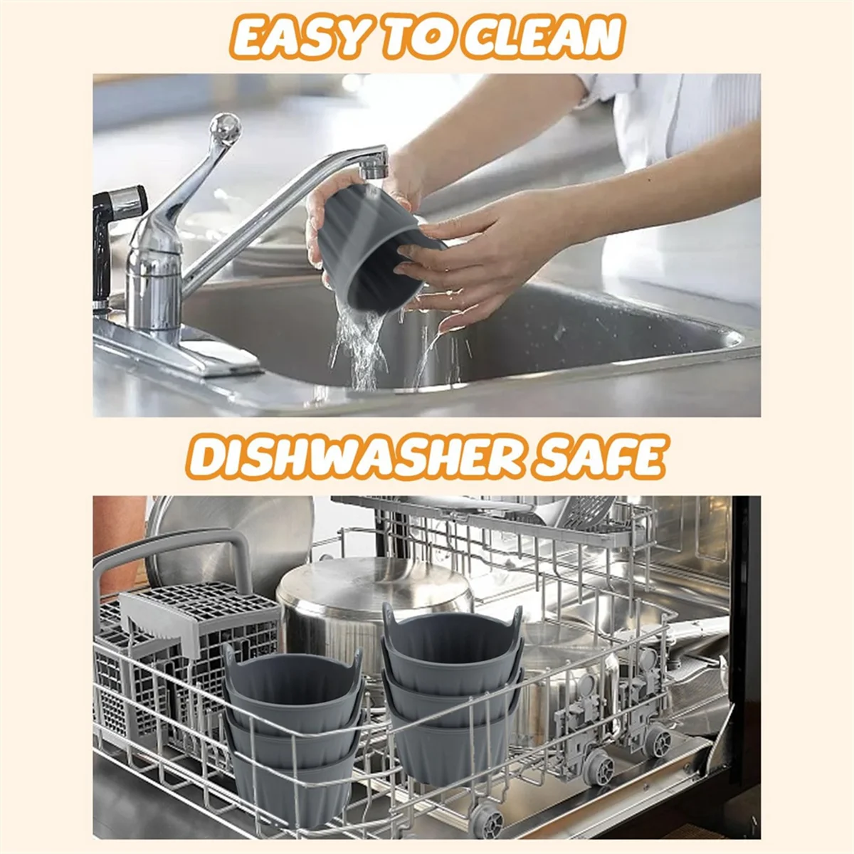 A20M 6 قطعة سيليكون الهواء المقلاة قالب البيض قابلة لإعادة الاستخدام غير لاصقة سيليكون البيض دغة قالب الكعك بطانة أكواب البيض المسلوق للميكروويف