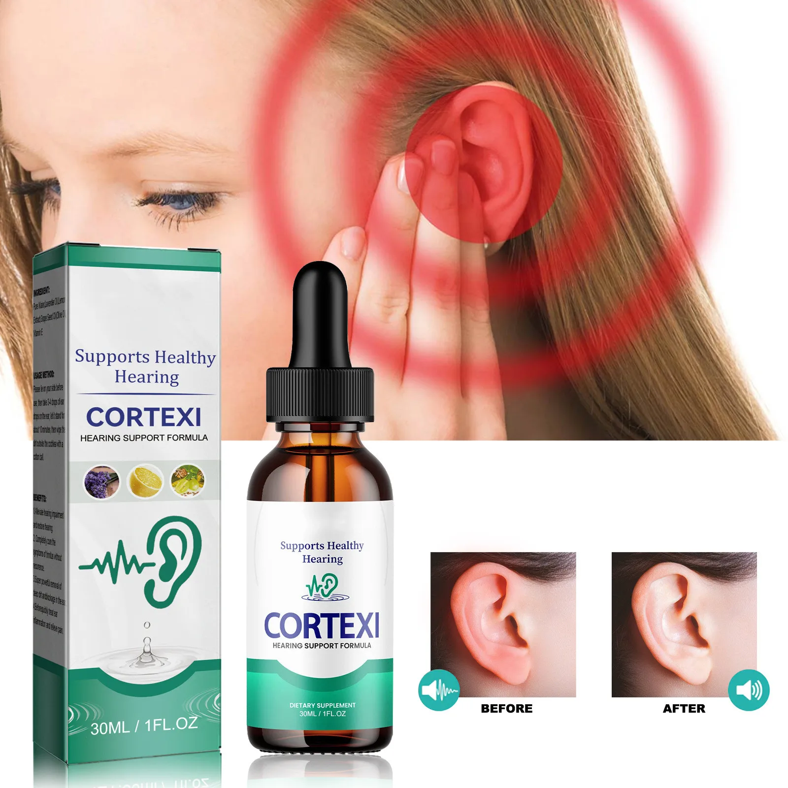 Instant Tinnitus Relief Drops Tinnitus Relief Tinnitus Drops Natural Drops For Quick Relief Of Tinnitus Daily Stress Relief 30ML