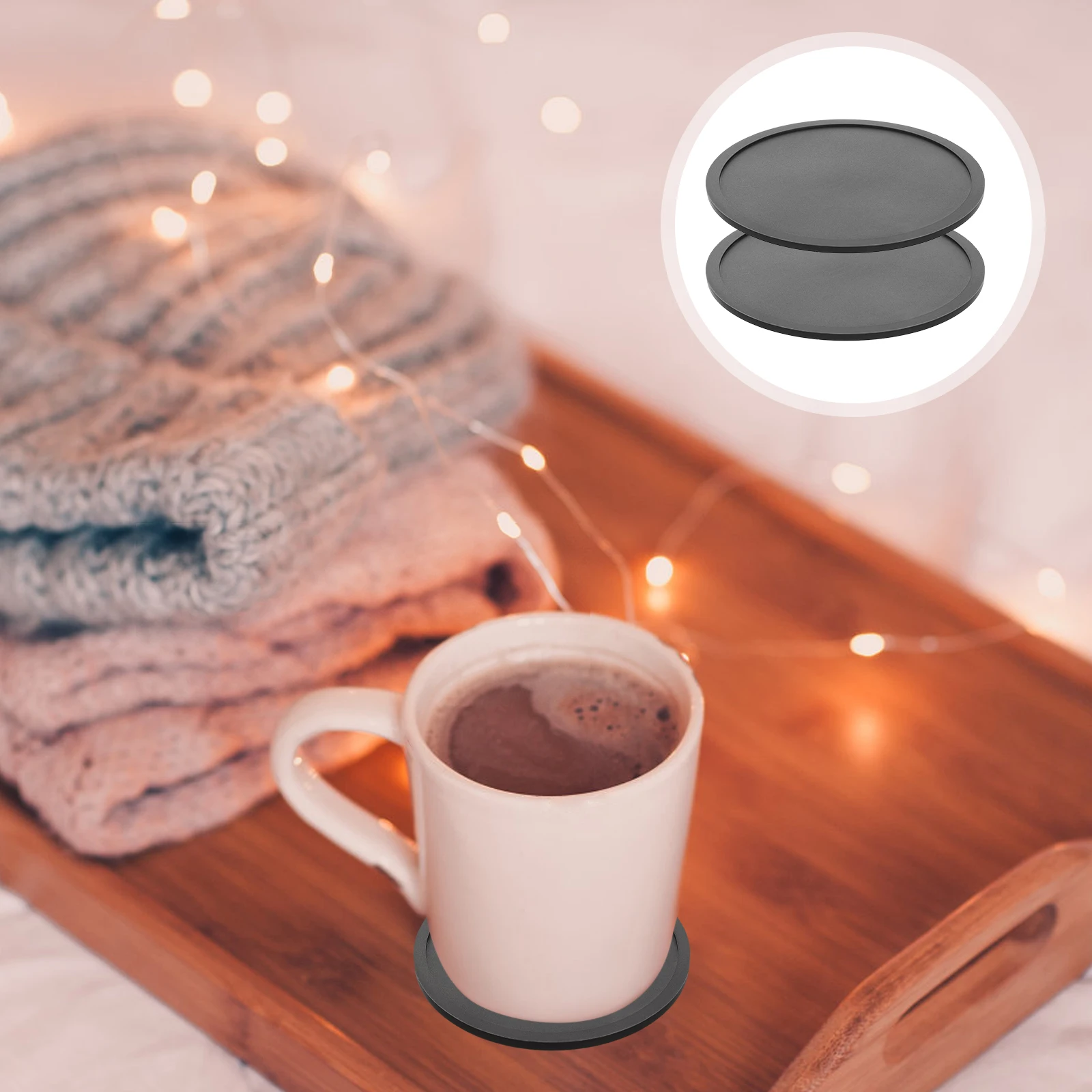

10pcs Silicone Cup Coasters Reusable Round Drink Mats For Table Coffee Tea Mugs Elegant Modern Coaster Set For Office