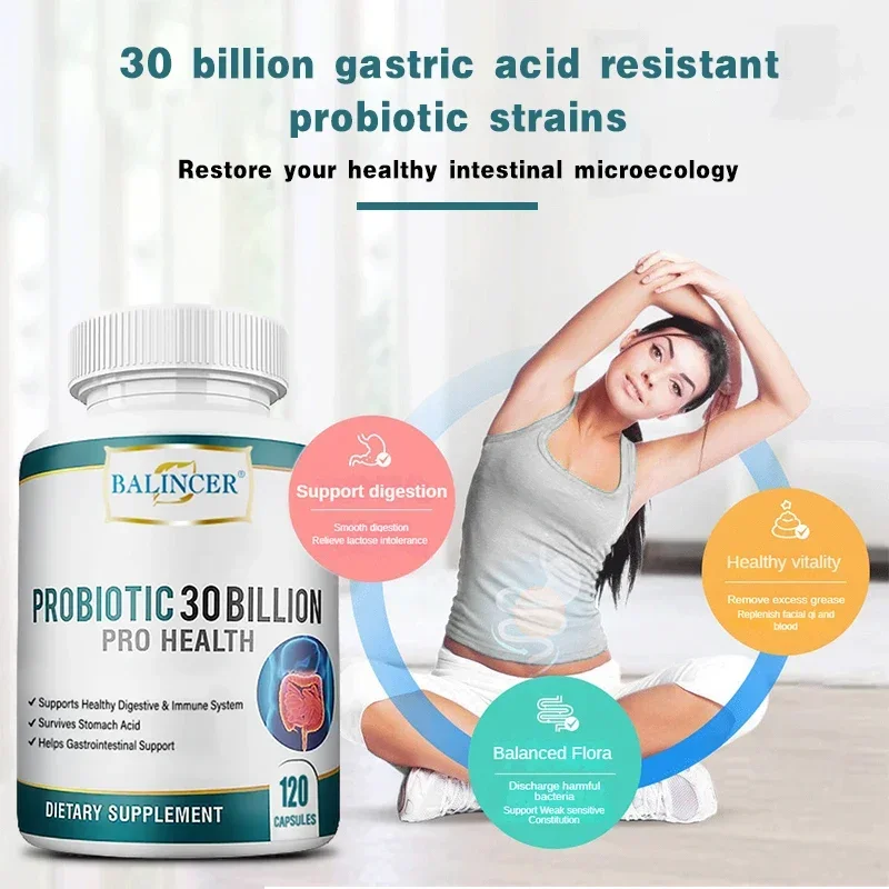 Probiotics 30 Billion CFU-can Support Intestinal Digestion and Immunity, Relieve Constipation and Bloating