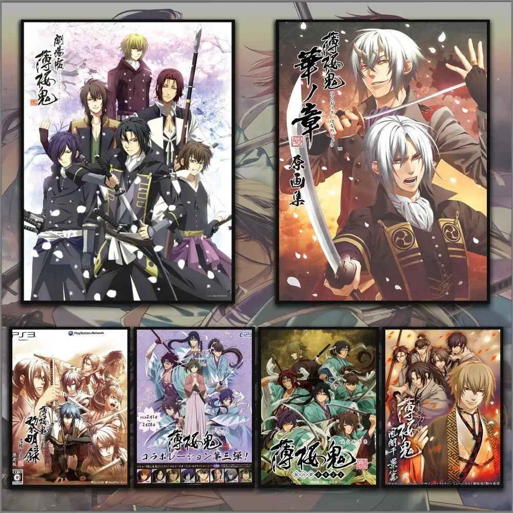 Spiel Hakuouki Shinsengumi Kitan Anime Poster HD Kunst Klebrige Wand Wasserdicht Hause Anime Film Sänger Wohnzimmer
